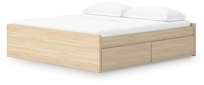 Onita Natural King Platform Bed with 2 Side Storage - EB9632B21