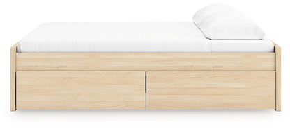 Onita Natural King Platform Bed with 2 Side Storage - EB9632B21