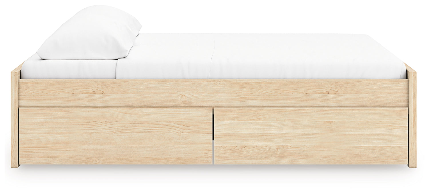 Onita Natural King Platform Bed with 2 Side Storage - EB9632B21