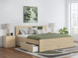 Onita Natural Queen Panel Platform Bed with 1 Side Storage - EB9632B12