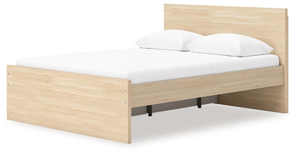 Onita Natural Queen Panel Platform Bed with 1 Side Storage - EB9632B12