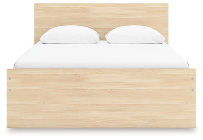 Onita Natural Queen Panel Platform Bed with 1 Side Storage - EB9632B12