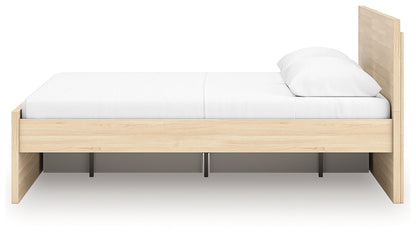 Onita Natural Queen Panel Platform Bed with 1 Side Storage - EB9632B12