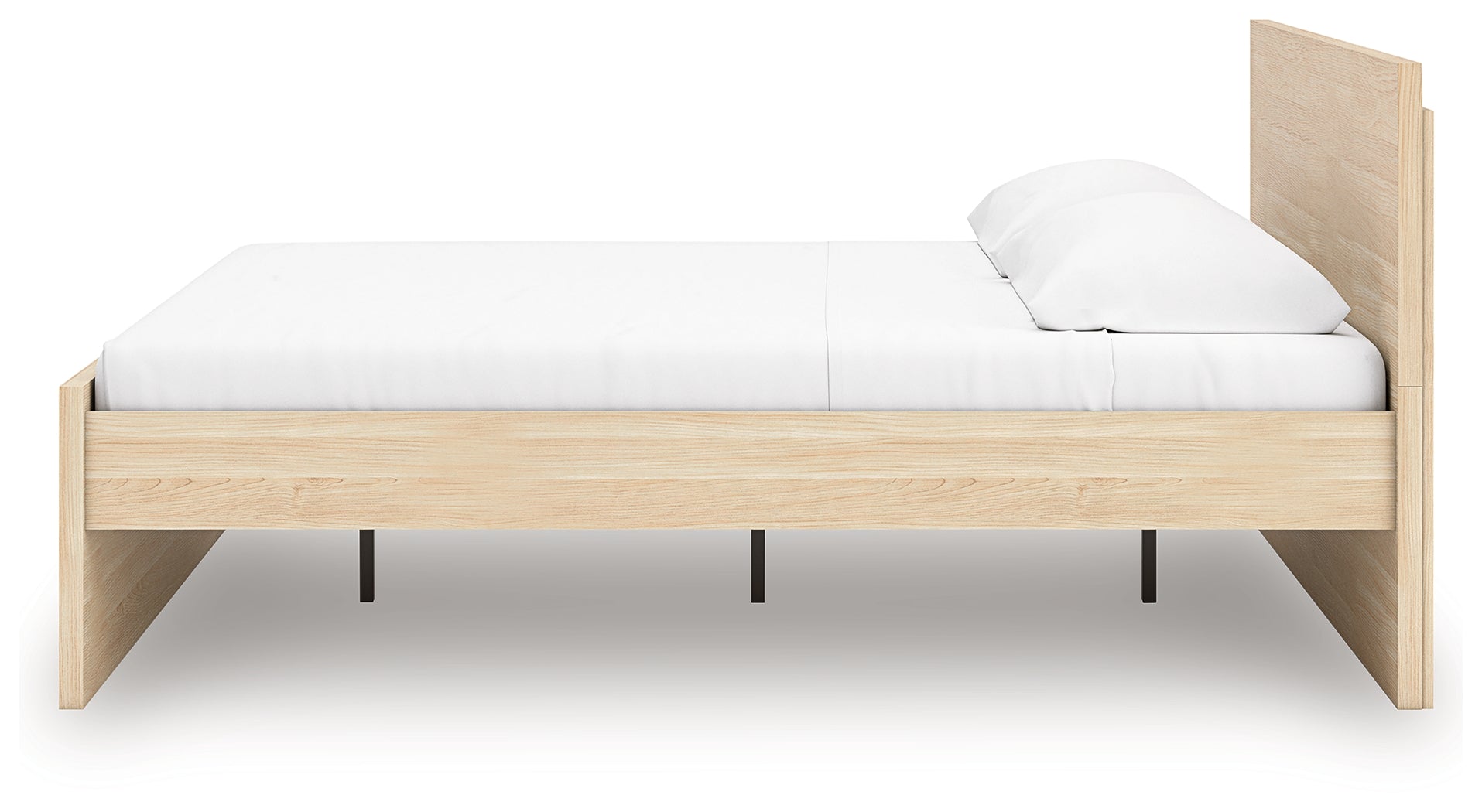 Onita Natural Queen Panel Platform Bed with 2 Side Storage - EB9632B18