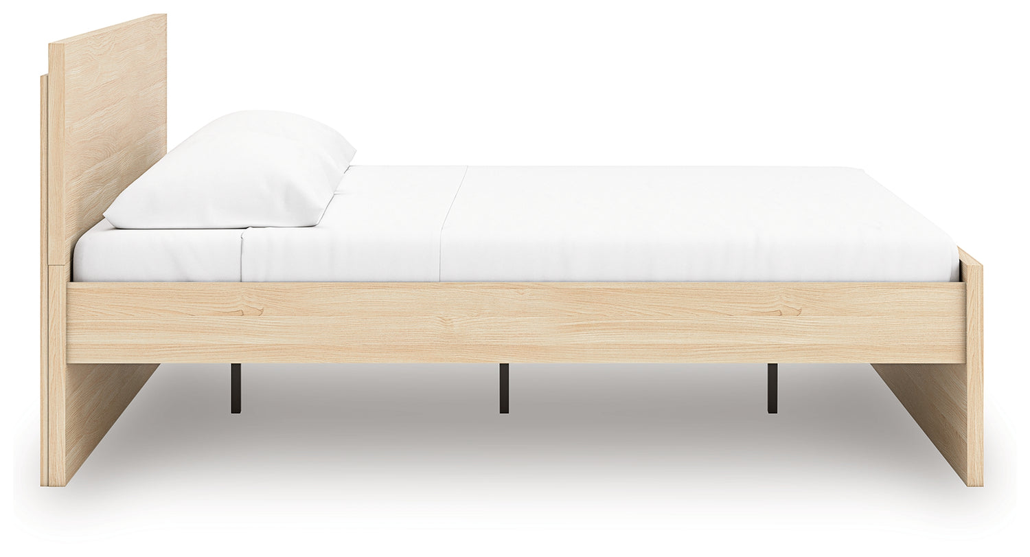 Onita Natural Queen Panel Platform Bed with 2 Side Storage - EB9632B18