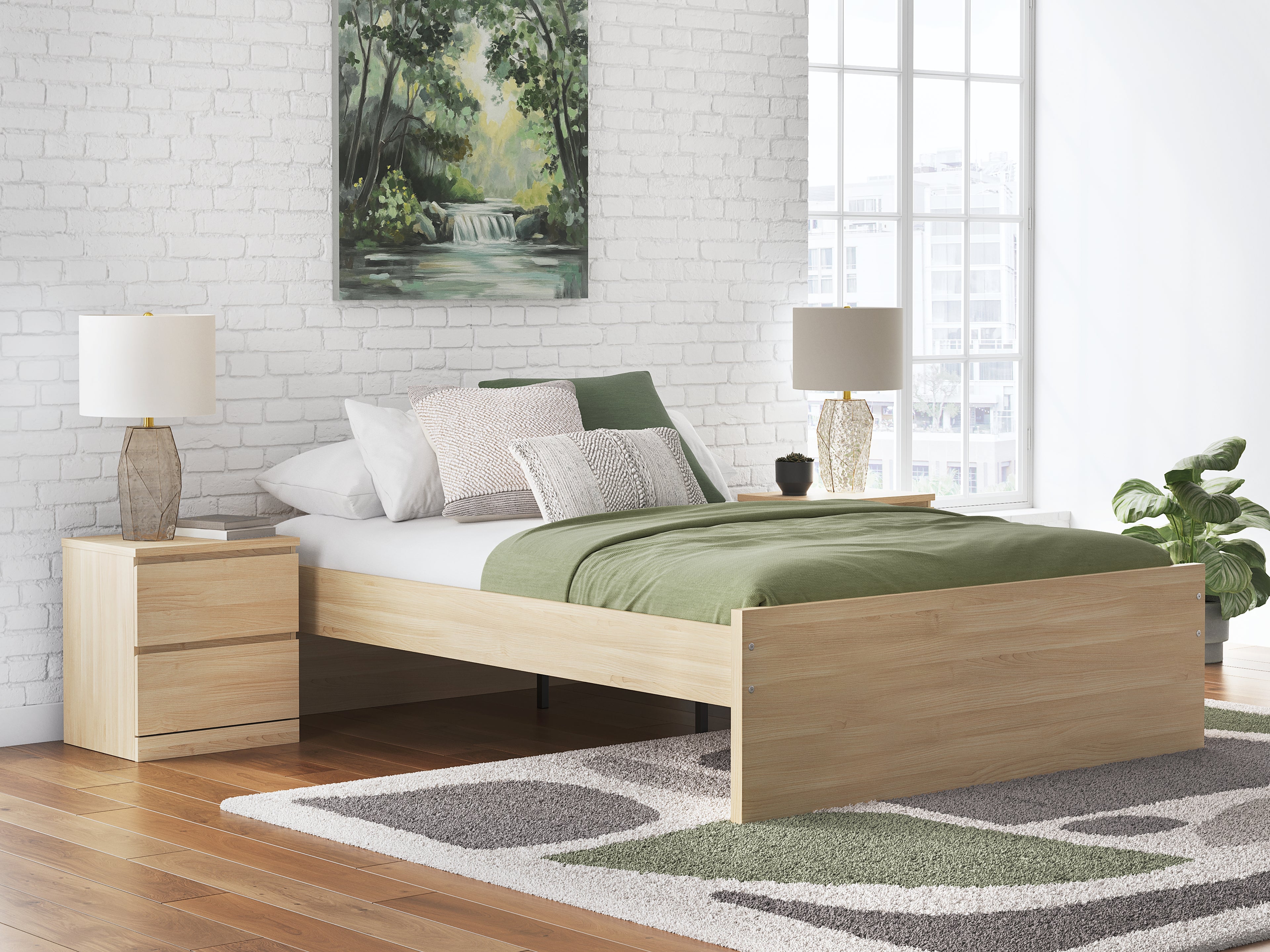 Onita Natural Queen Platform Bed - EB9632B3