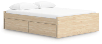 Onita Natural Queen Platform Bed with 1 Side Storage - EB9632B9