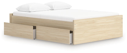 Onita Natural Queen Platform Bed with 1 Side Storage - EB9632B9