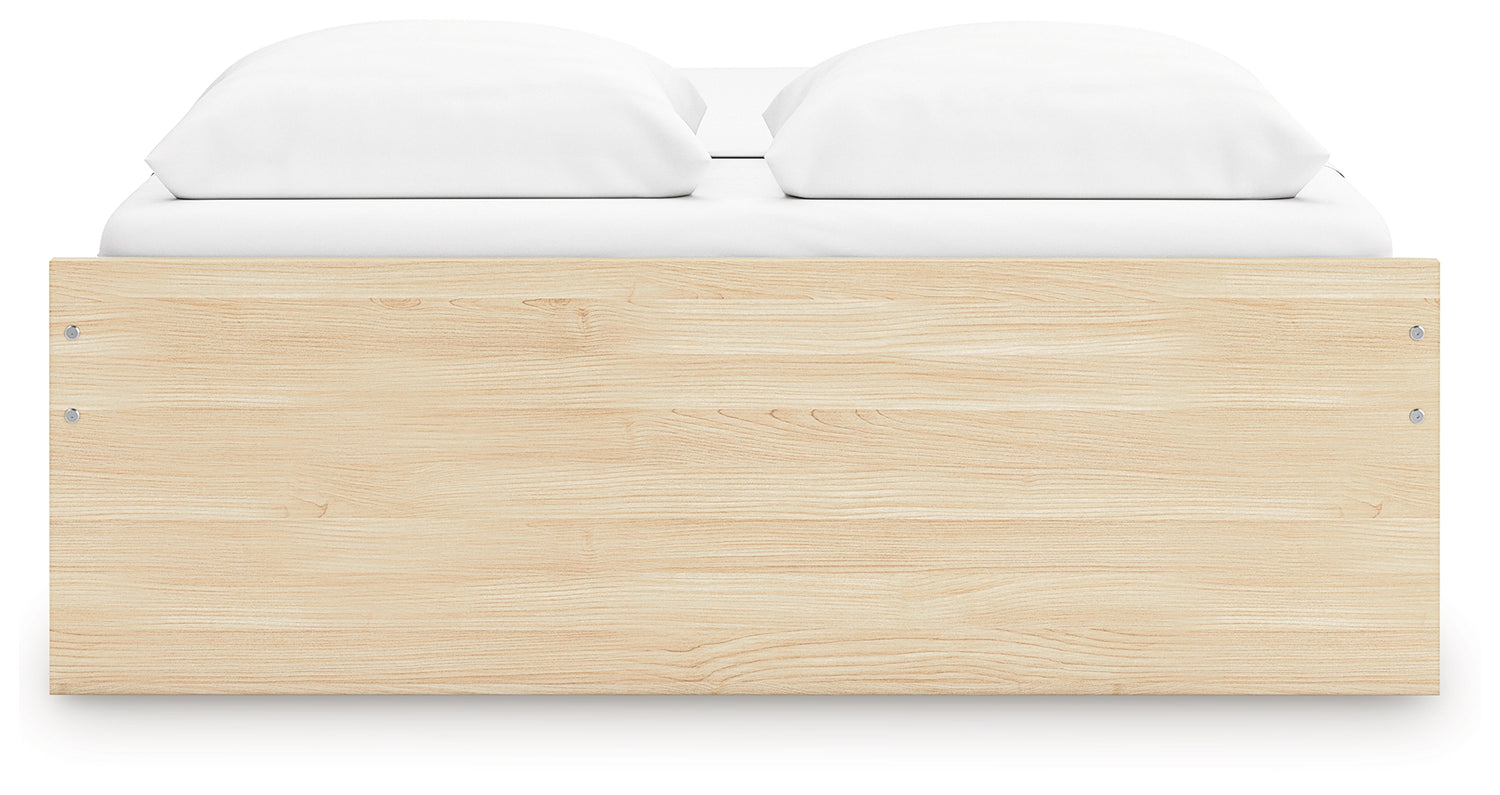 Onita Natural Queen Platform Bed with 1 Side Storage - EB9632B9