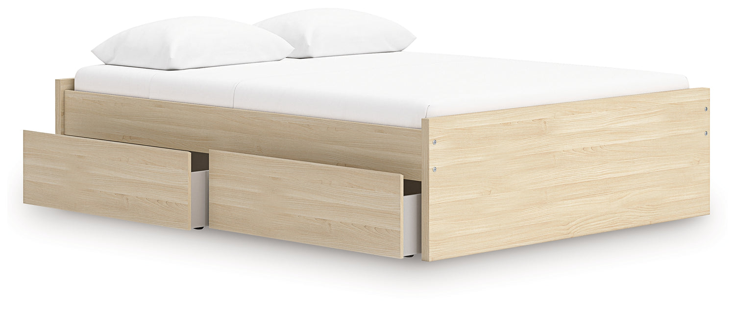 Onita Natural Queen Platform Bed with 2 Side Storage - EB9632B15