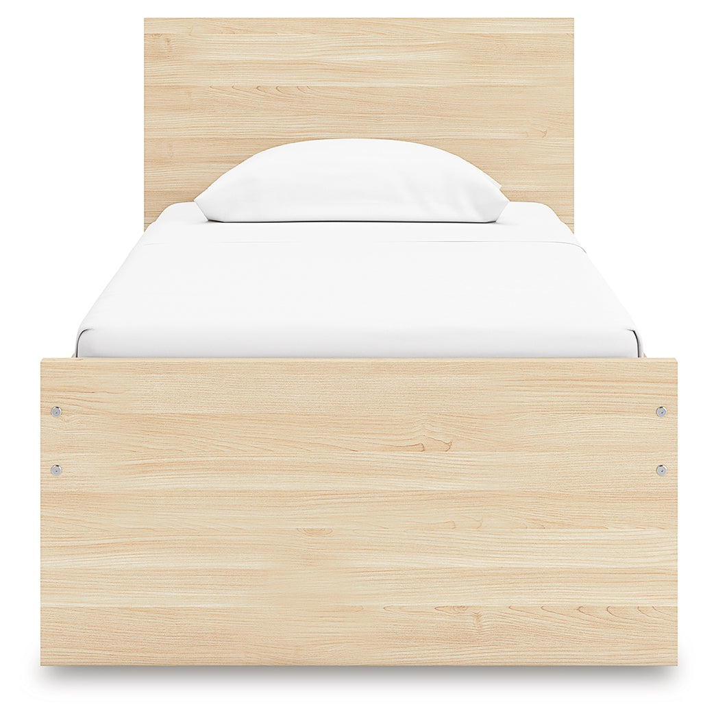 Onita Natural Twin Panel Platform Bed with 1 Side Storage - EB9632B10