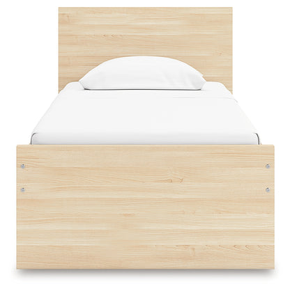 Onita Natural Twin Panel Platform Bed with 1 Side Storage - EB9632B10