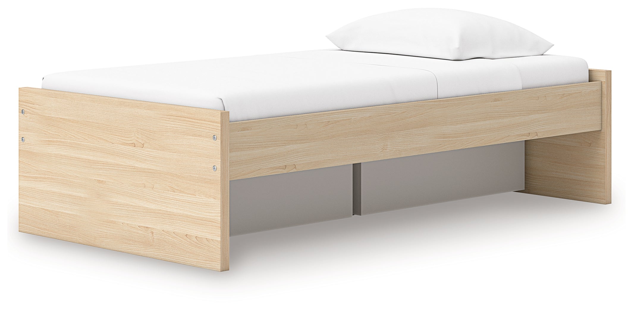 Onita Natural Twin Platform Bed with 1 Side Storage - EB9632B7