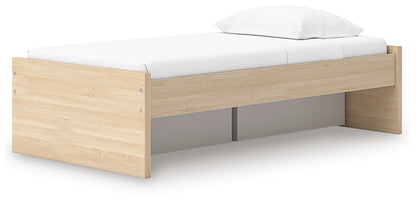 Onita Natural Twin Platform Bed with 1 Side Storage - EB9632B7