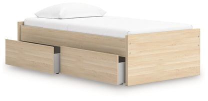Onita Natural Twin Platform Bed with 1 Side Storage - EB9632B7