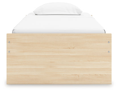 Onita Natural Twin Platform Bed with 1 Side Storage - EB9632B7