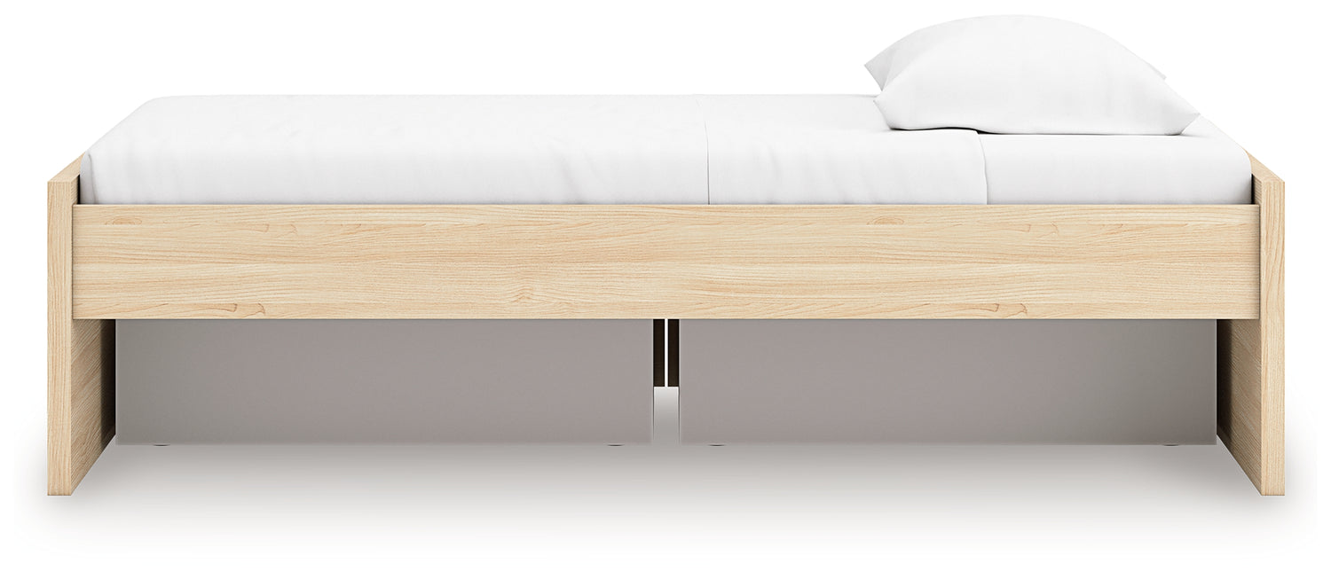 Onita Natural Twin Platform Bed with 1 Side Storage - EB9632B7