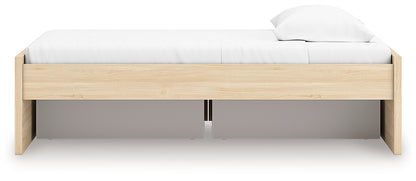 Onita Natural Twin Platform Bed with 1 Side Storage - EB9632B7