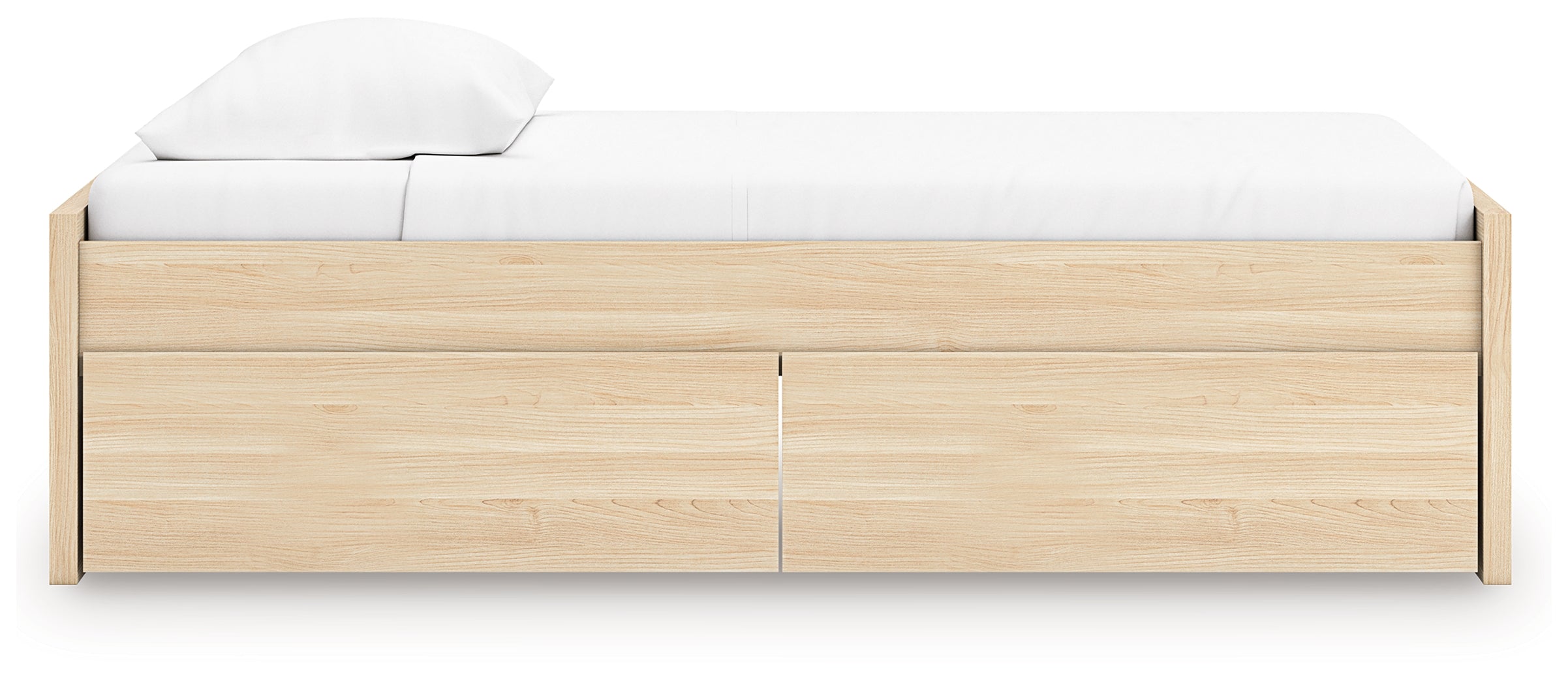 Onita Natural Twin Platform Bed with 1 Side Storage - EB9632B7