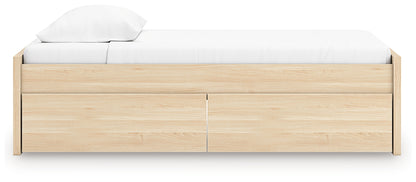 Onita Natural Twin Platform Bed with 1 Side Storage - EB9632B7