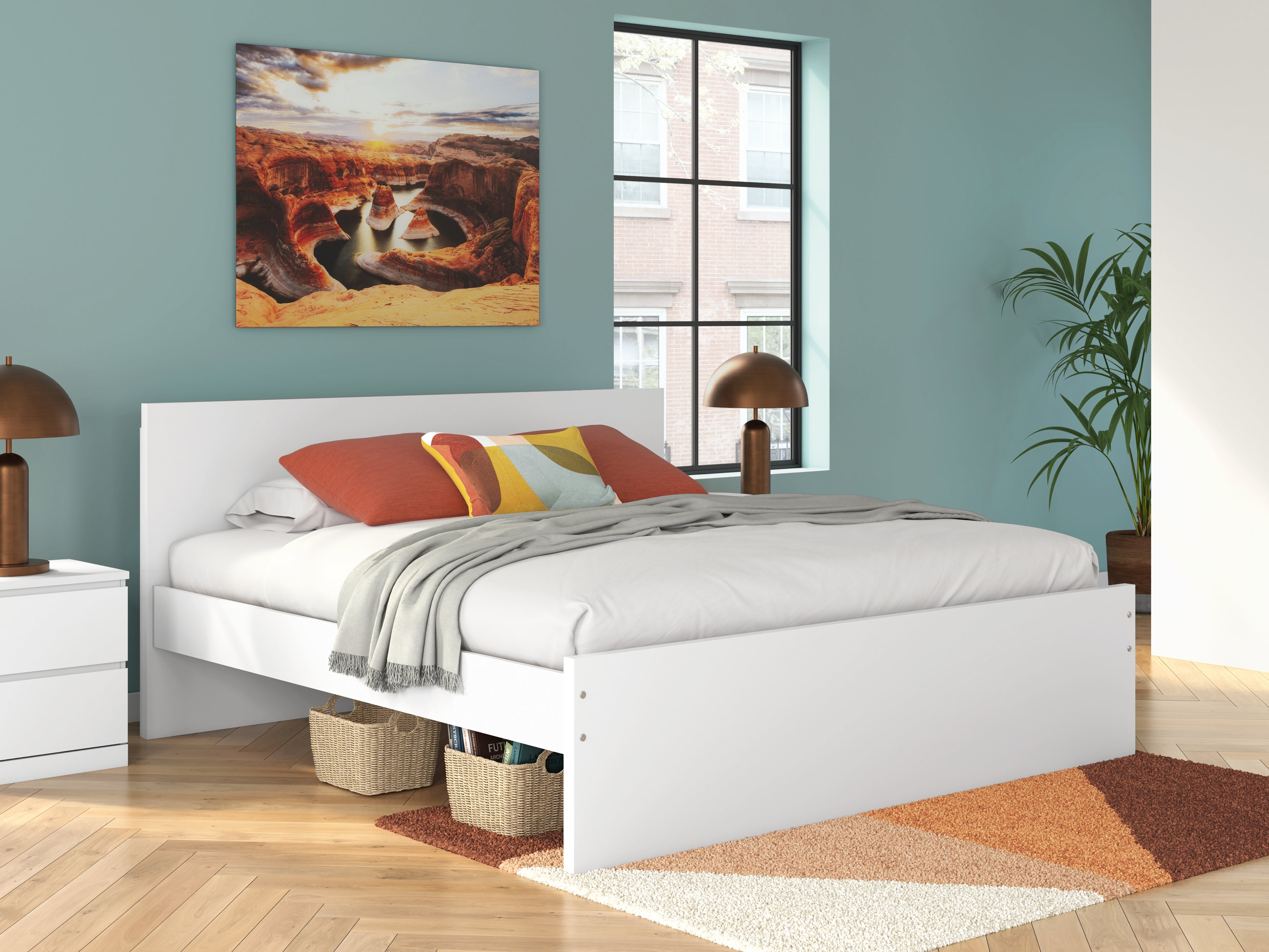 Onita White King Panel Platform Bed - EB9630B19