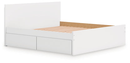 Onita White King Panel Platform Bed with 2 Side Storage - EB9630B21