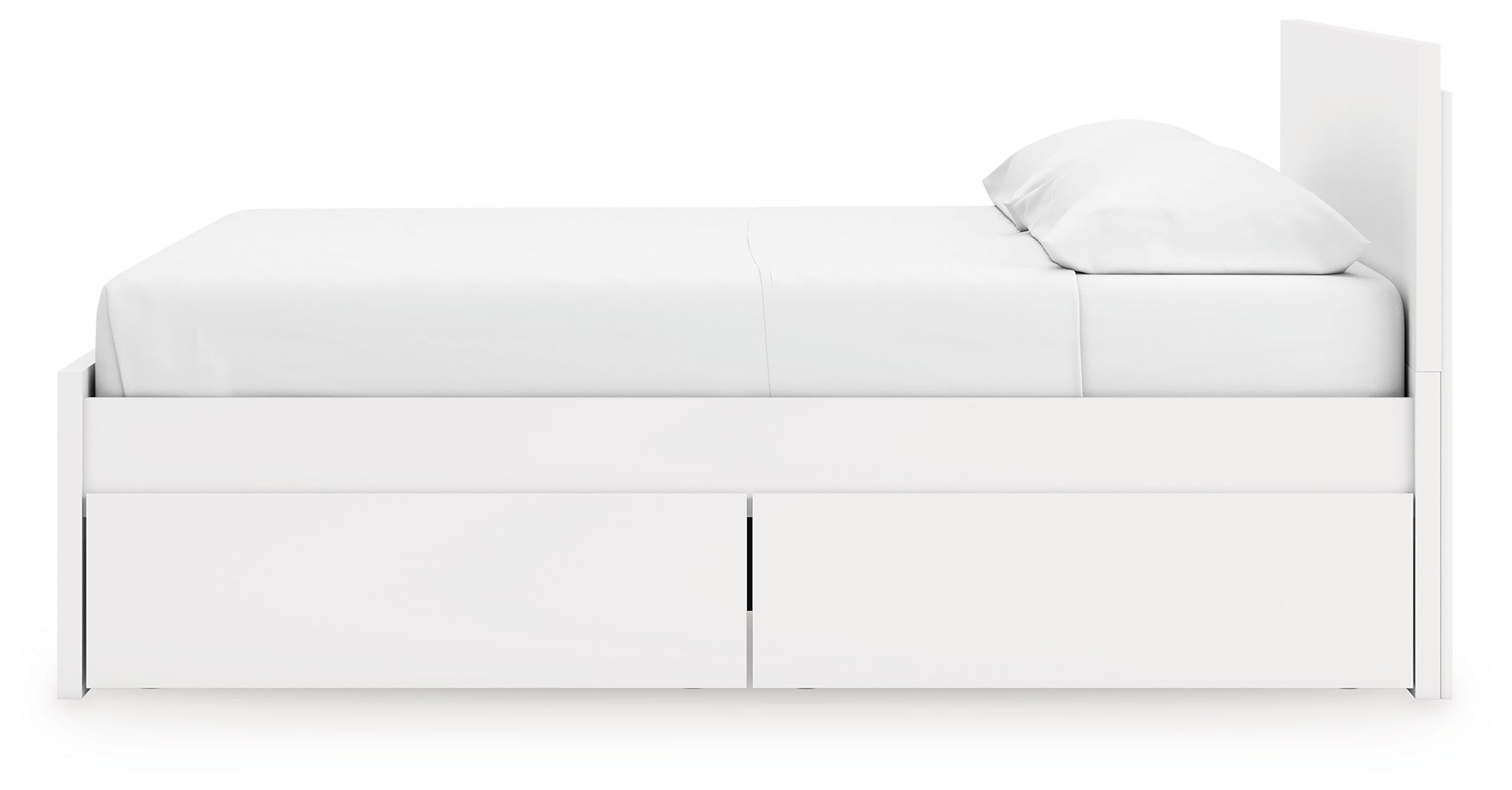 Onita White King Panel Platform Bed with 2 Side Storage - EB9630B21