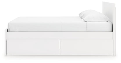 Onita White King Panel Platform Bed with 2 Side Storage - EB9630B21