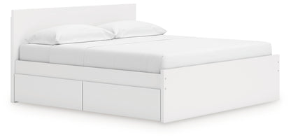 Onita White King Panel Platform Bed with Storage - EB9630B20