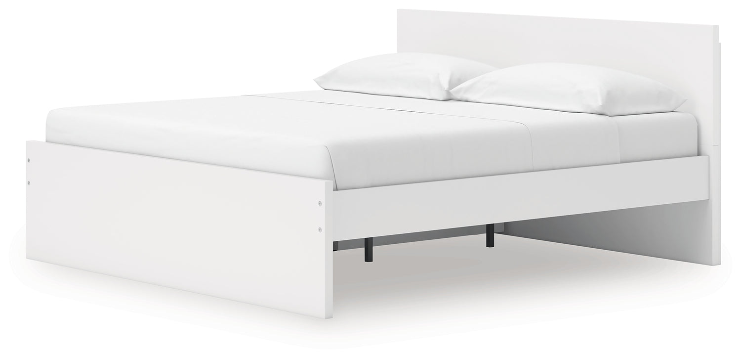 Onita White King Panel Platform Bed with Storage - EB9630B20