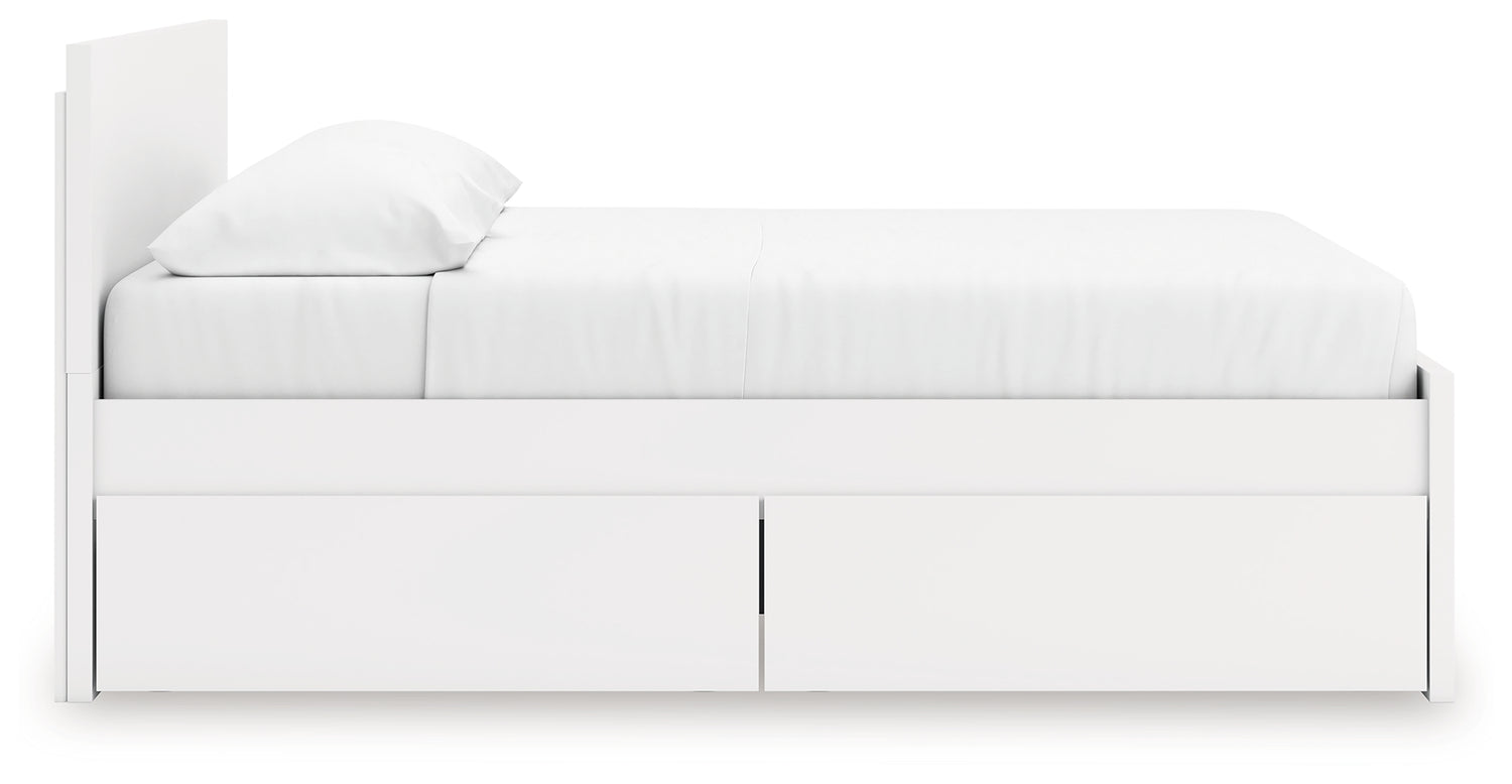 Onita White King Panel Platform Bed with Storage - EB9630B20