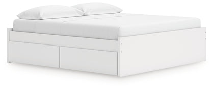 Onita White King Platform Bed with 1 Side Storage - EB9630B23
