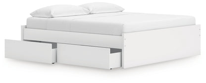 Onita White King Platform Bed with 1 Side Storage - EB9630B23