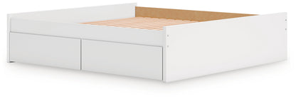 Onita White King Platform Bed with 1 Side Storage - EB9630B23