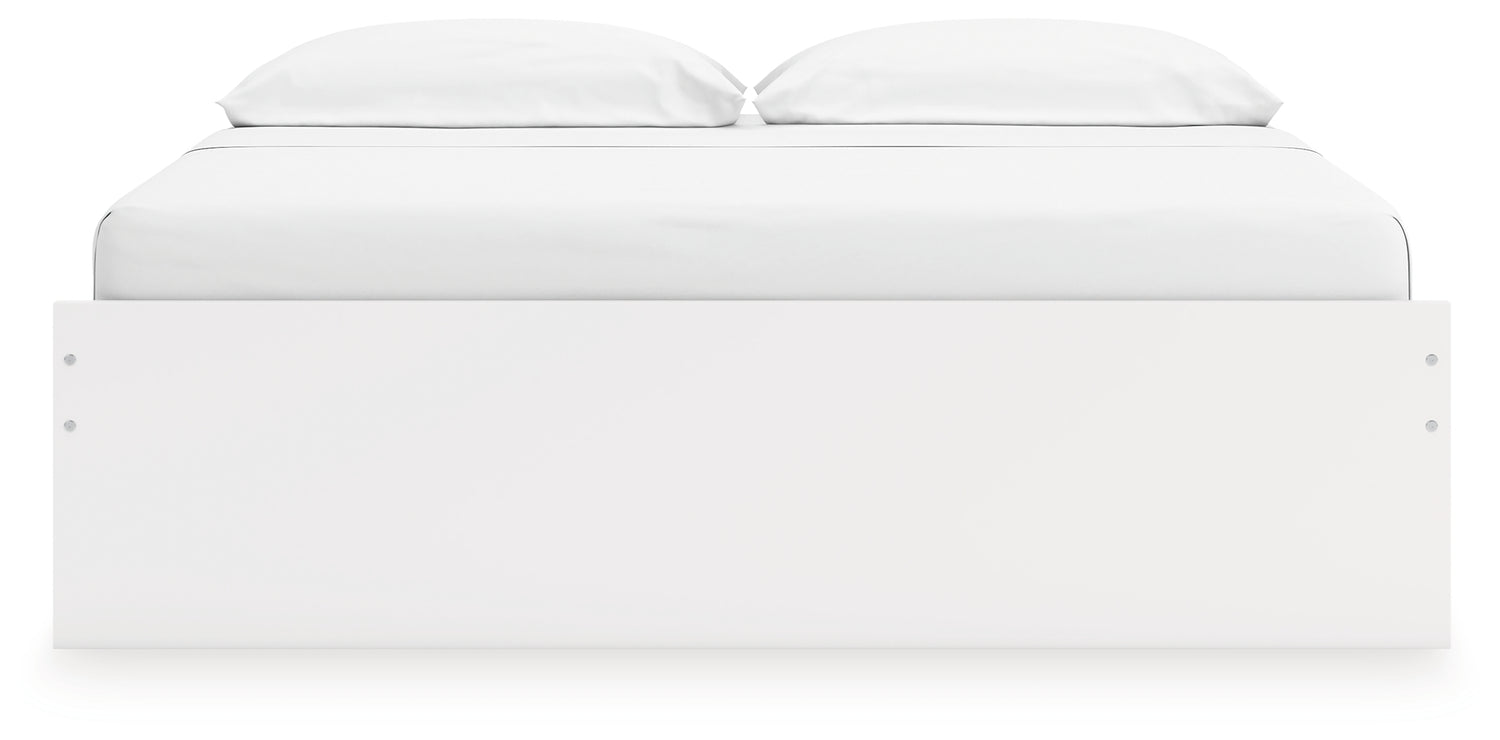Onita White King Platform Bed with 1 Side Storage - EB9630B23