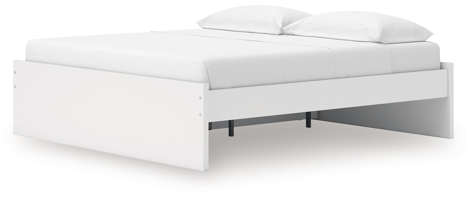 Onita White King Platform Bed with 1 Side Storage - EB9630B23