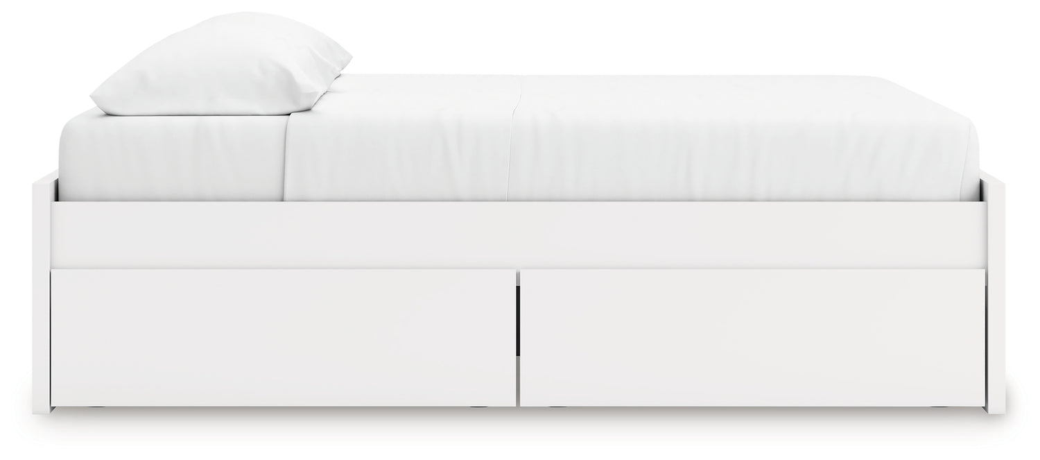 Onita White King Platform Bed with 1 Side Storage - EB9630B23