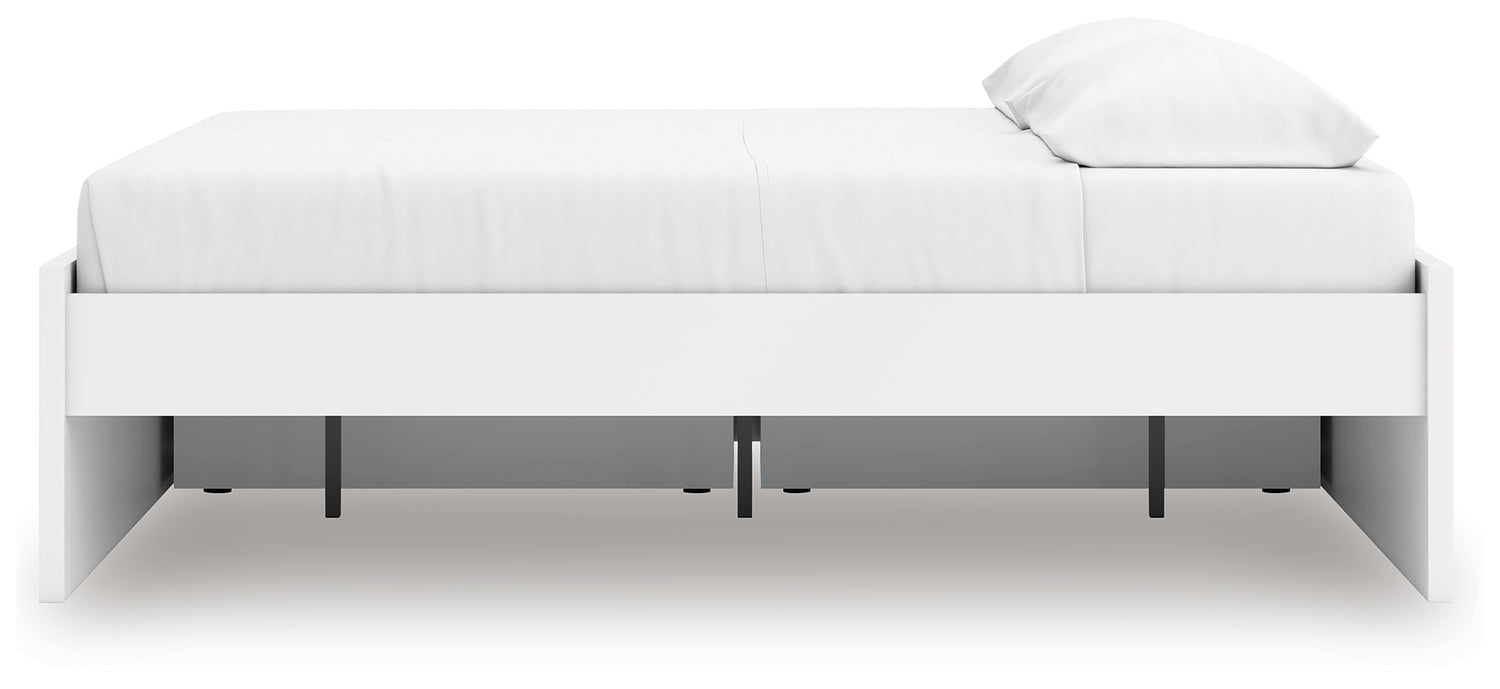 Onita White King Platform Bed with 1 Side Storage - EB9630B23