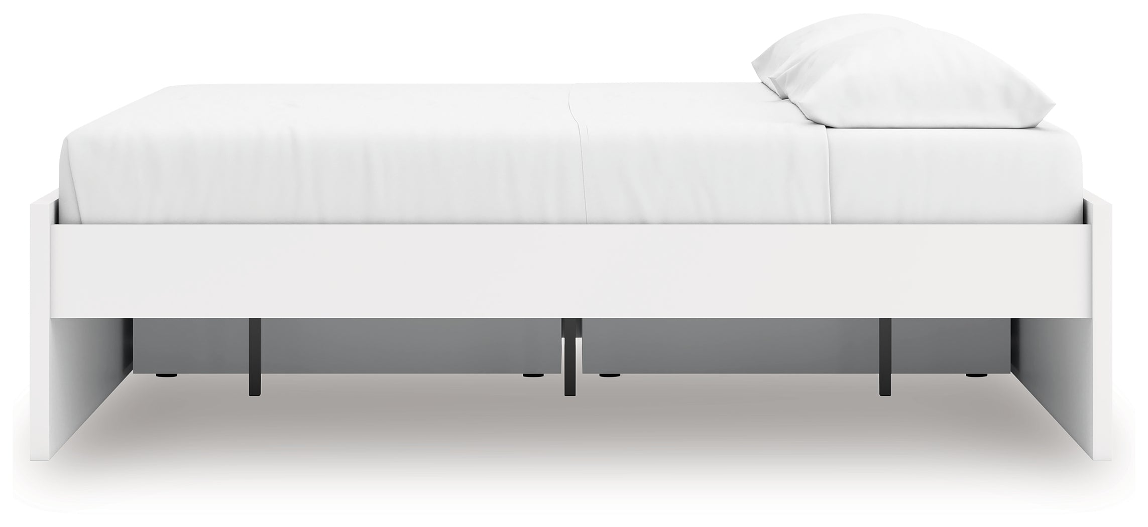 Onita White King Platform Bed with 1 Side Storage - EB9630B23