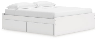Onita White King Platform Bed with 2 Side Storage - EB9630B18