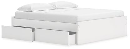 Onita White King Platform Bed with 2 Side Storage - EB9630B18