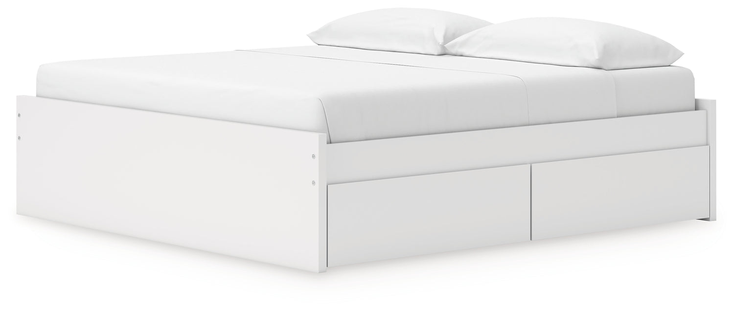 Onita White King Platform Bed with 2 Side Storage - EB9630B18