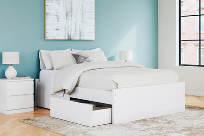 Onita White Queen Platform Bed with 1 Side Storage - EB9630B22