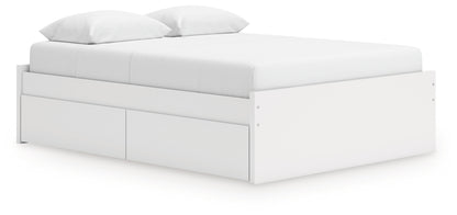 Onita White Queen Platform Bed with 1 Side Storage - EB9630B22