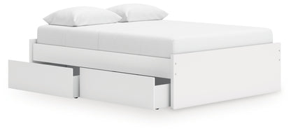 Onita White Queen Platform Bed with 1 Side Storage - EB9630B22