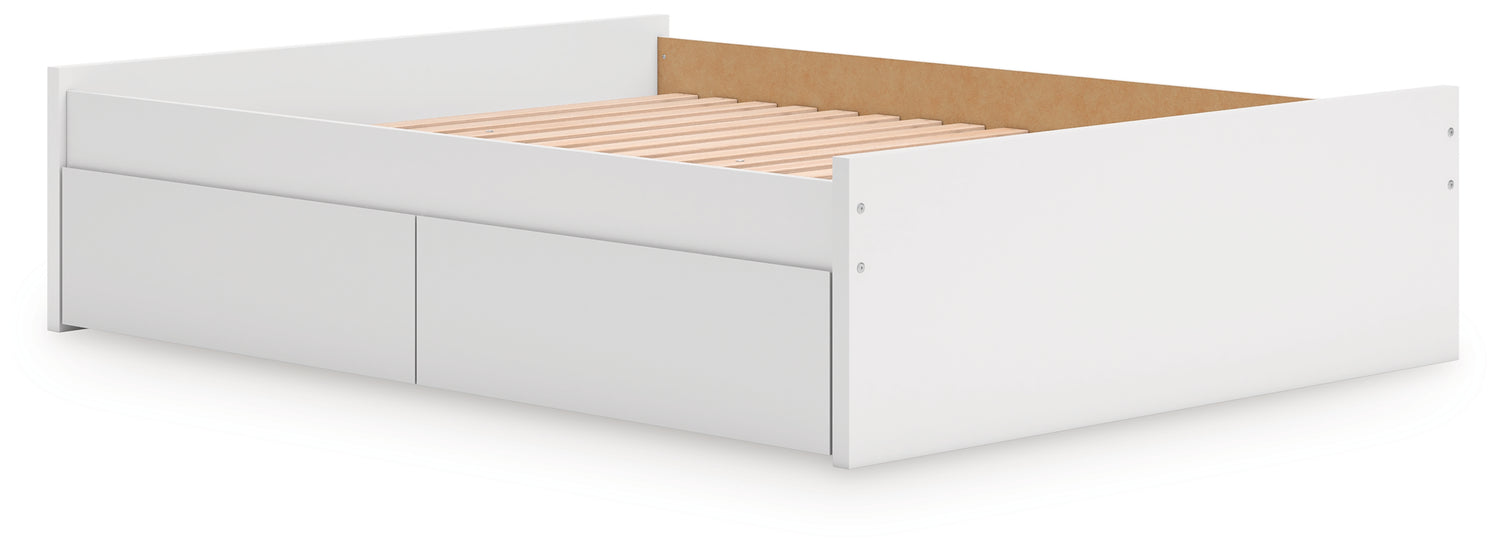 Onita White Queen Platform Bed with 1 Side Storage - EB9630B22