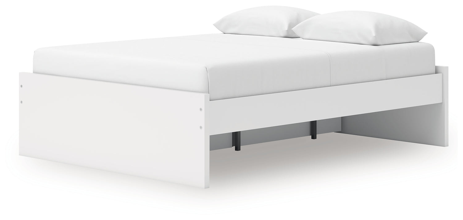 Onita White Queen Platform Bed with 1 Side Storage - EB9630B22