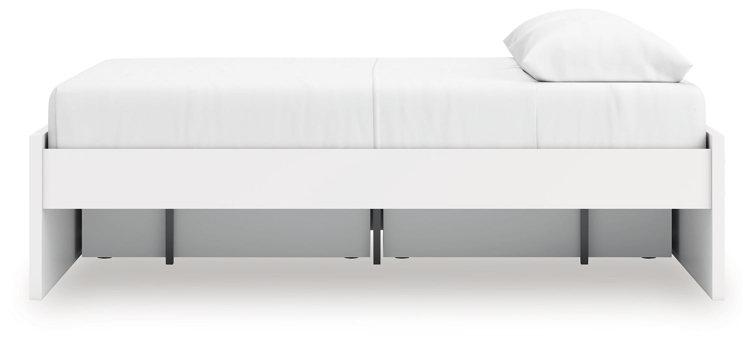Onita White Queen Platform Bed with 1 Side Storage - EB9630B22