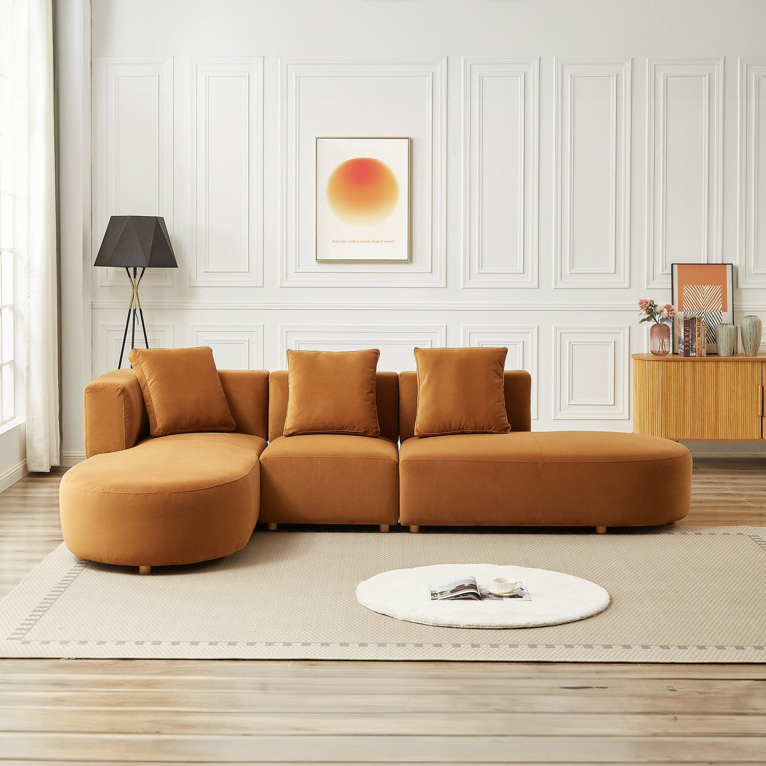 Orby  Velvet Sectional Sofa Left Facing - SEC02902001