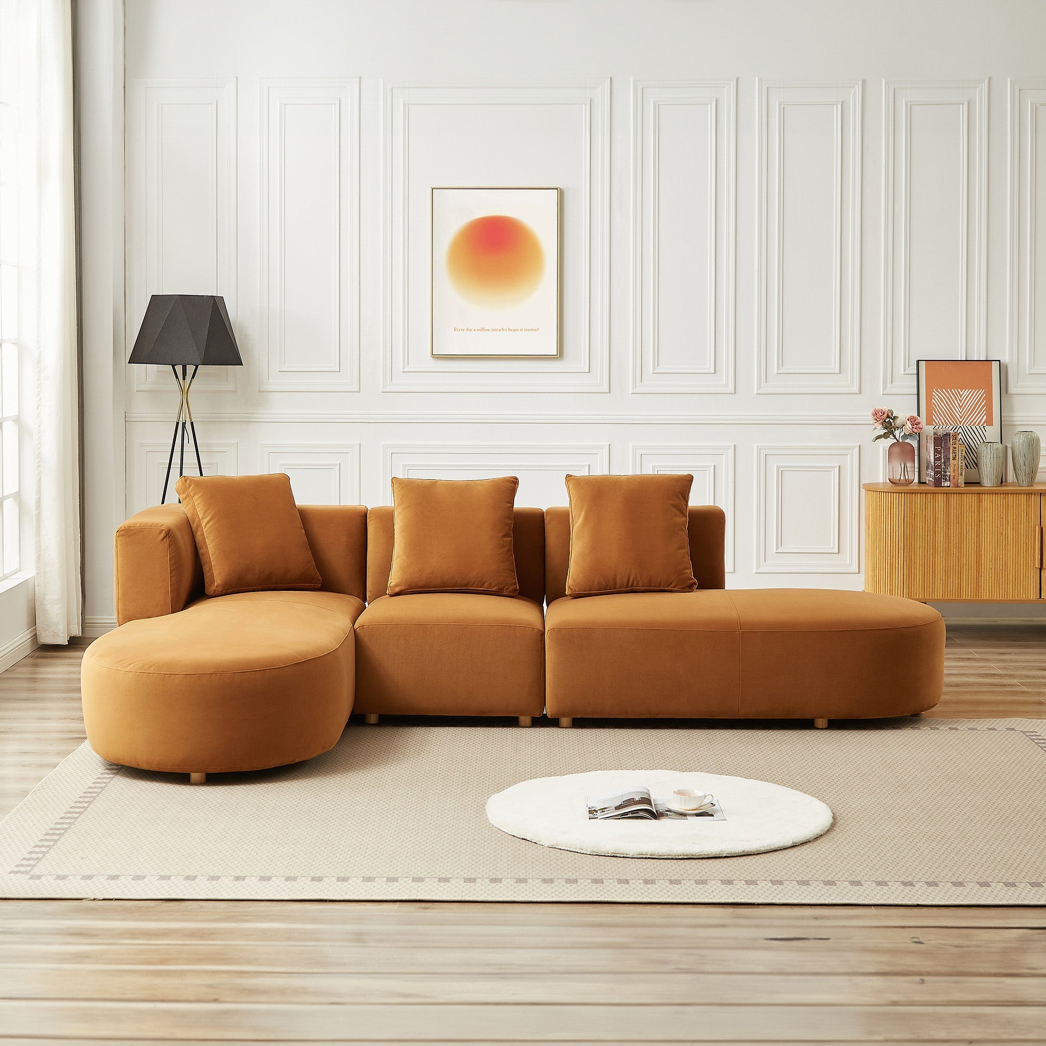 Orby  Velvet Sectional Sofa Left Facing - SEC02902001